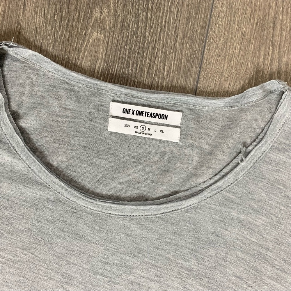 Revolve One Teaspoon T-shirt Dress Soho Wool Blend Long SleevesLight Gray Size S - Picture 9 of 12